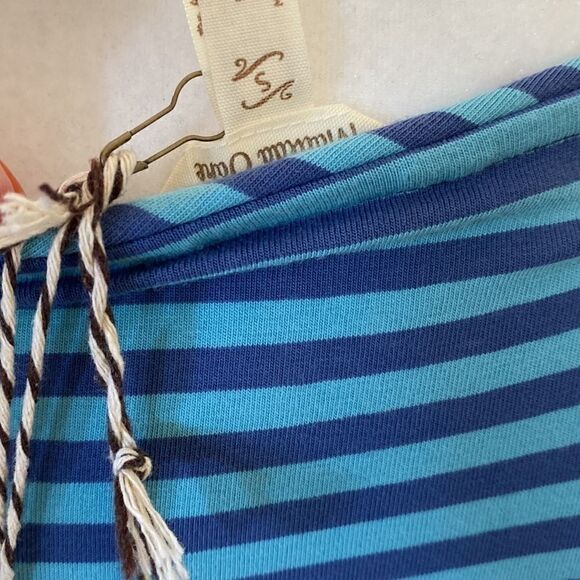 NWT Matilda Jane Walkabout Blue Striped Short Sleeve Flare Dress A Line S Nautic - Picture 7 of 11